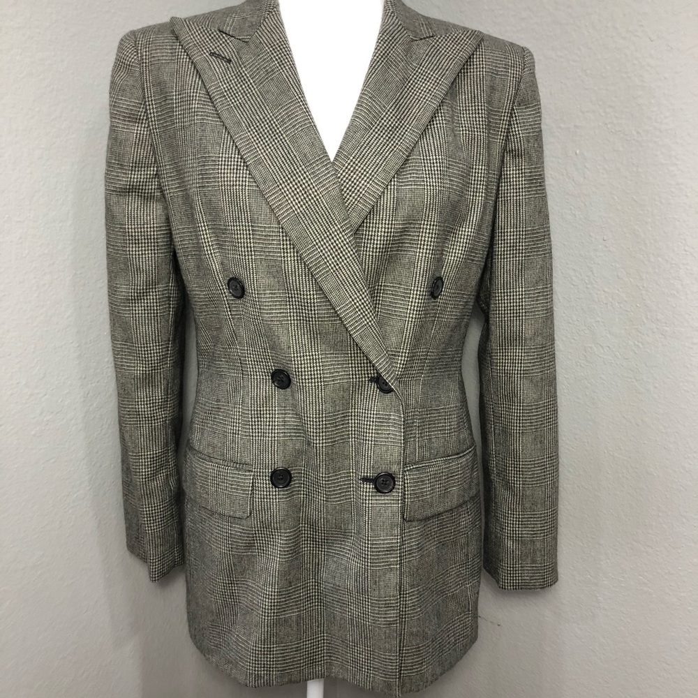 90’s wool plaid tweed blazer/coat size 8 women’s